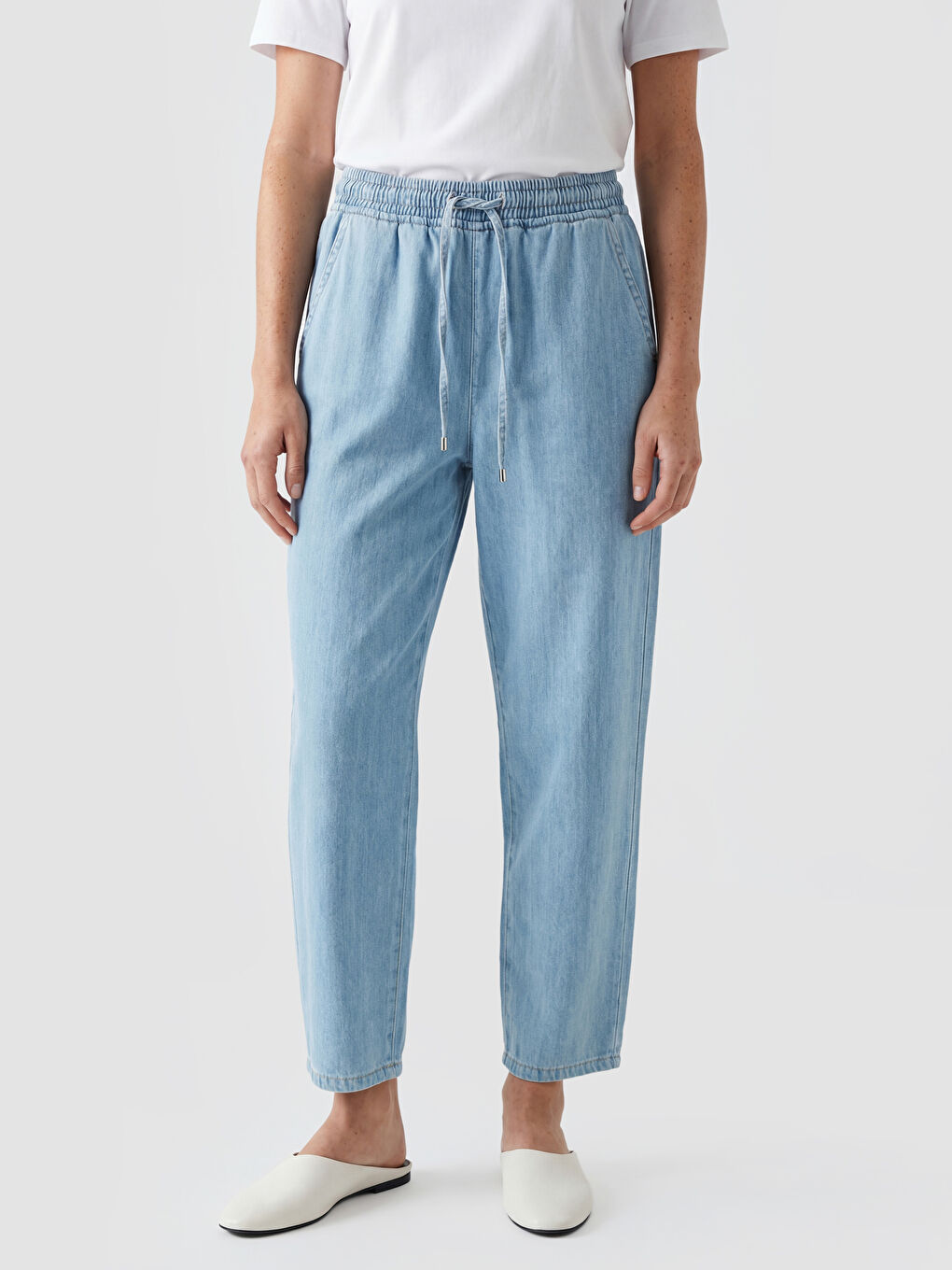 Elastic Waist Balloon Fit Women's Jeans-1