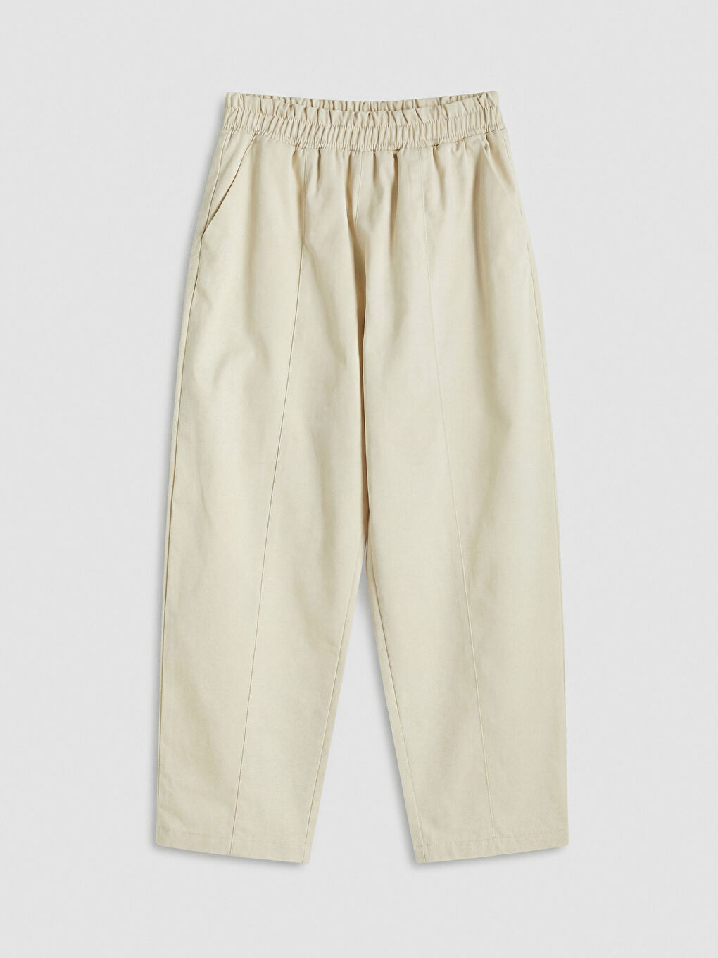 Bej Loose Fit Kız Çocuk Pantolon