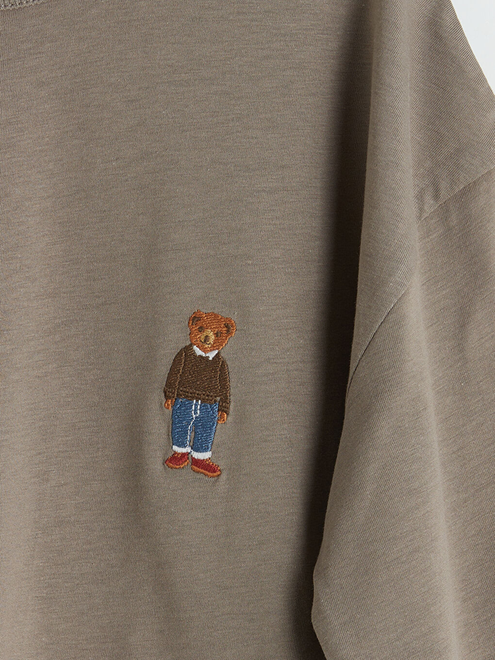 Kahverengi Ayı Teddy Nakışlı Erkek Çocuk Tişört-2