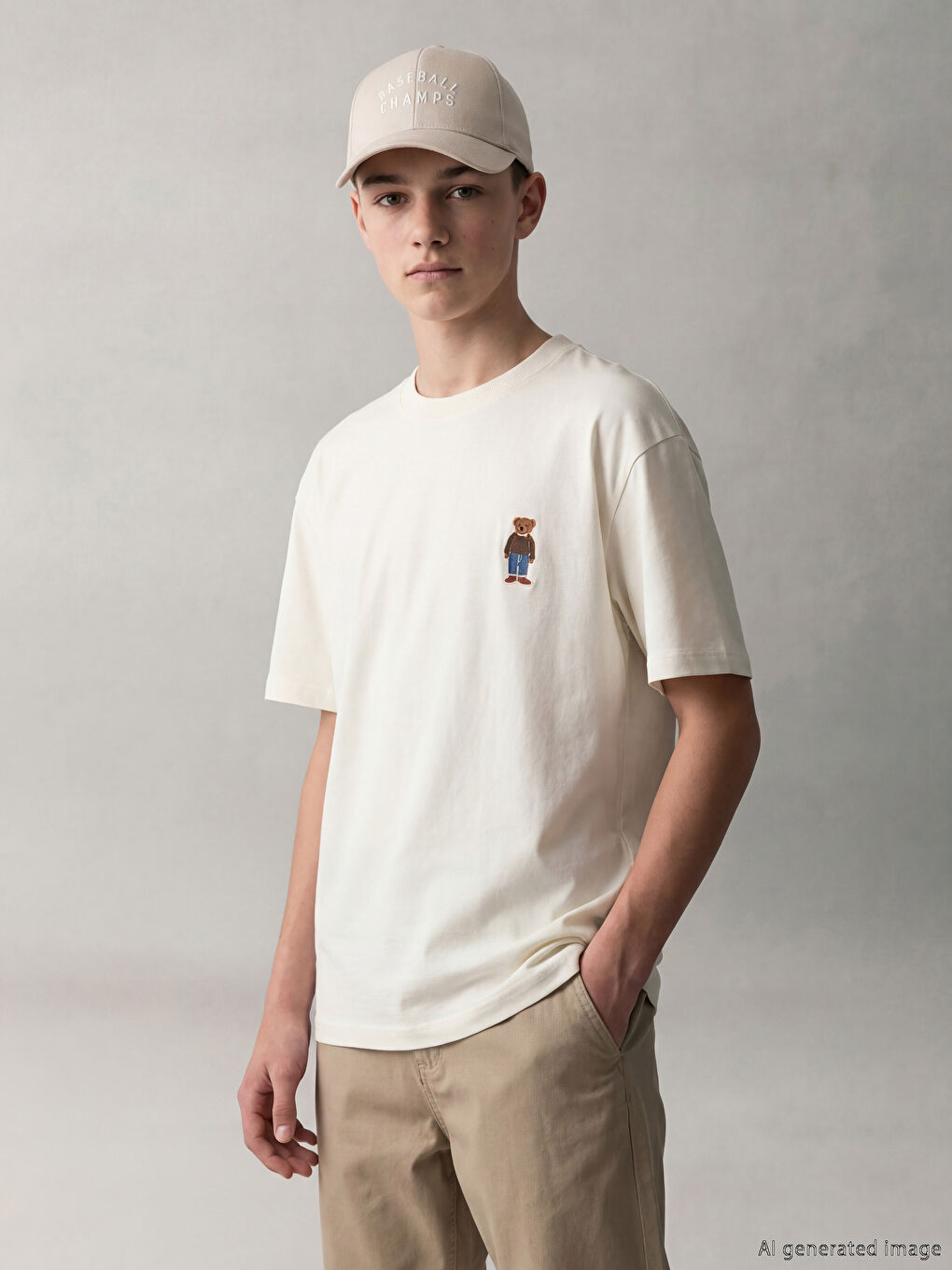 Dečija majica za dečake sa izvezenim medvedićem