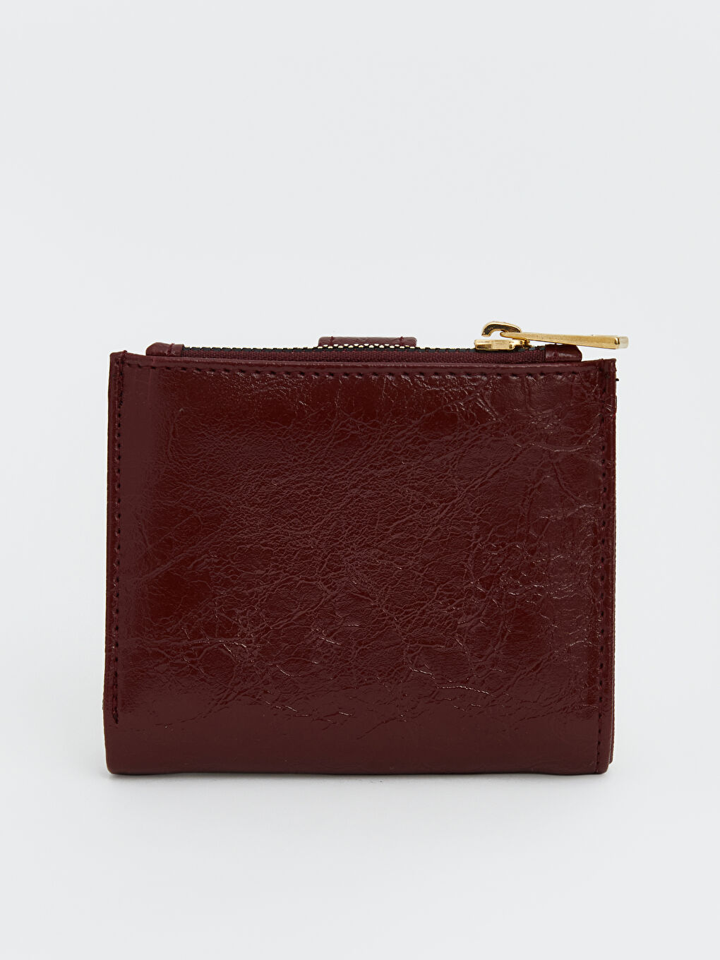 Bordo Deri Görünümlü Kadın Cüzdan-1