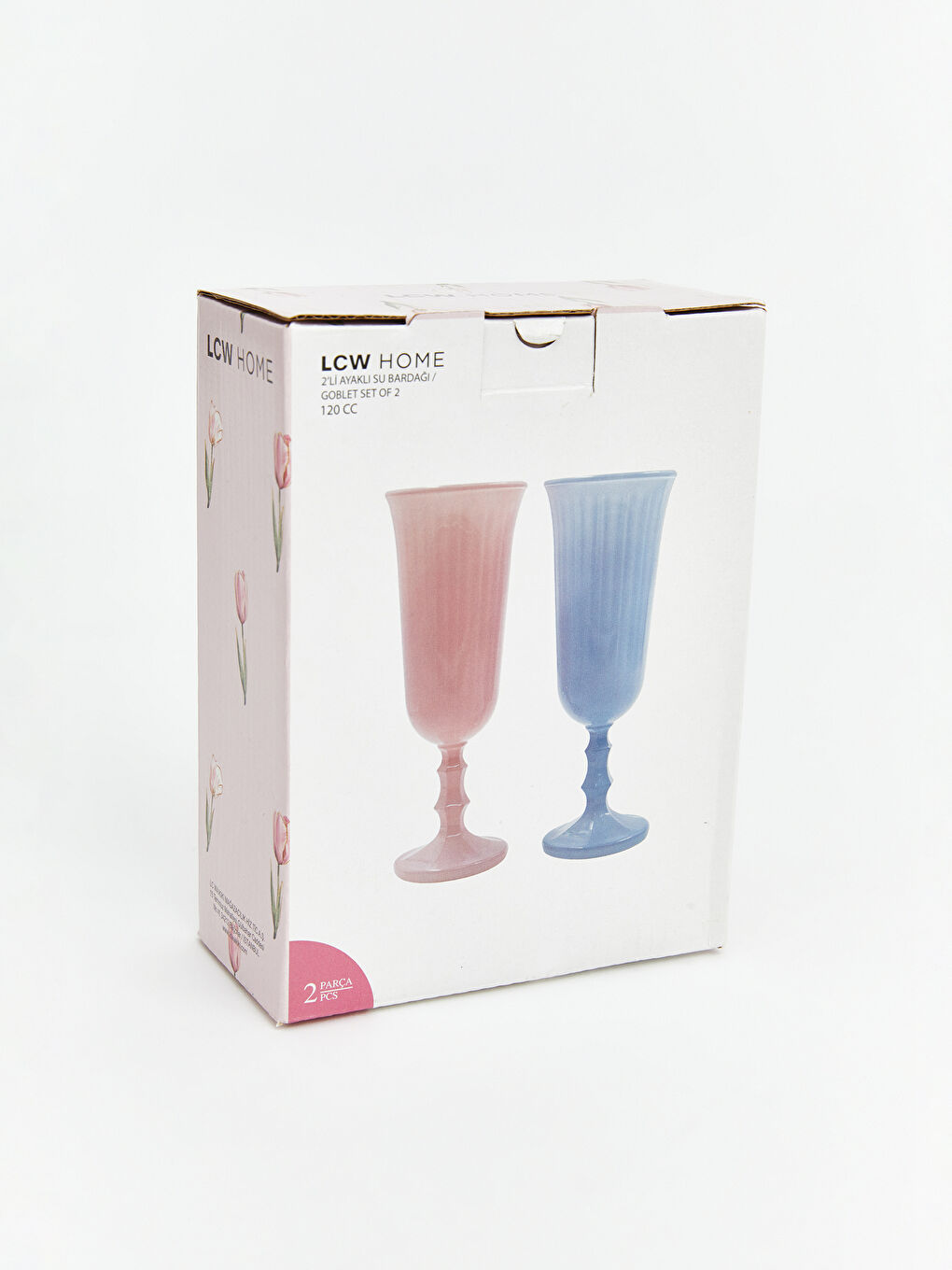 Karışık Ayaklı Cam Su Bardağı 120 ml 2'li-2