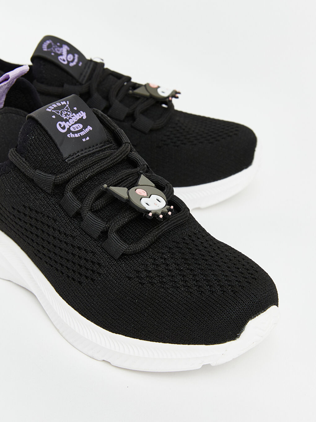 Siyah Kuromi Lisanslı Fileli Kız Çocuk Spor Ayakkabı-2