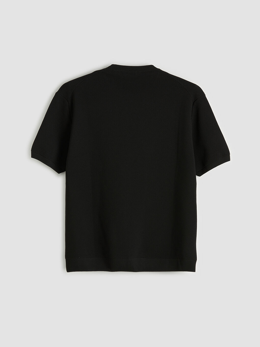 Siyah Bisiklet Yaka Erkek Triko Kazak-5