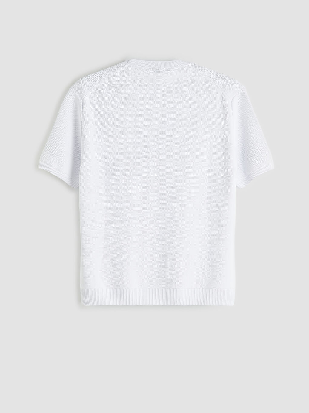 Beyaz Bisiklet Yaka Erkek Triko Kazak-1