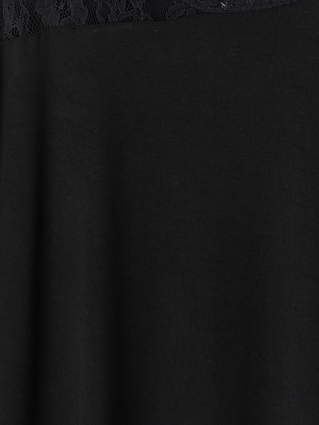 Siyah Bisiklet Yaka Dantel Detaylı Bluz-2