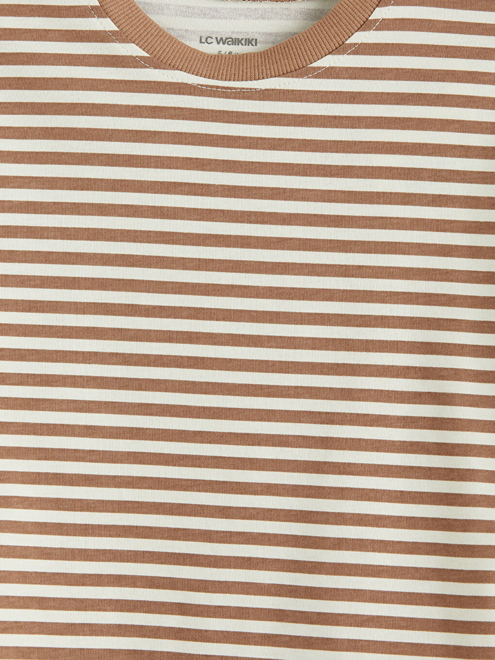 Kahverengi Bisiklet Yaka Çizgili Erkek Çocuk Tişört-2