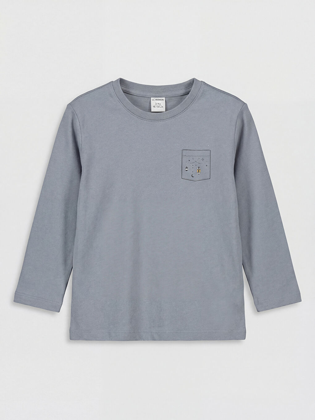 Gri Bisiklet Yaka Erkek Çocuk Pijama Takım-1