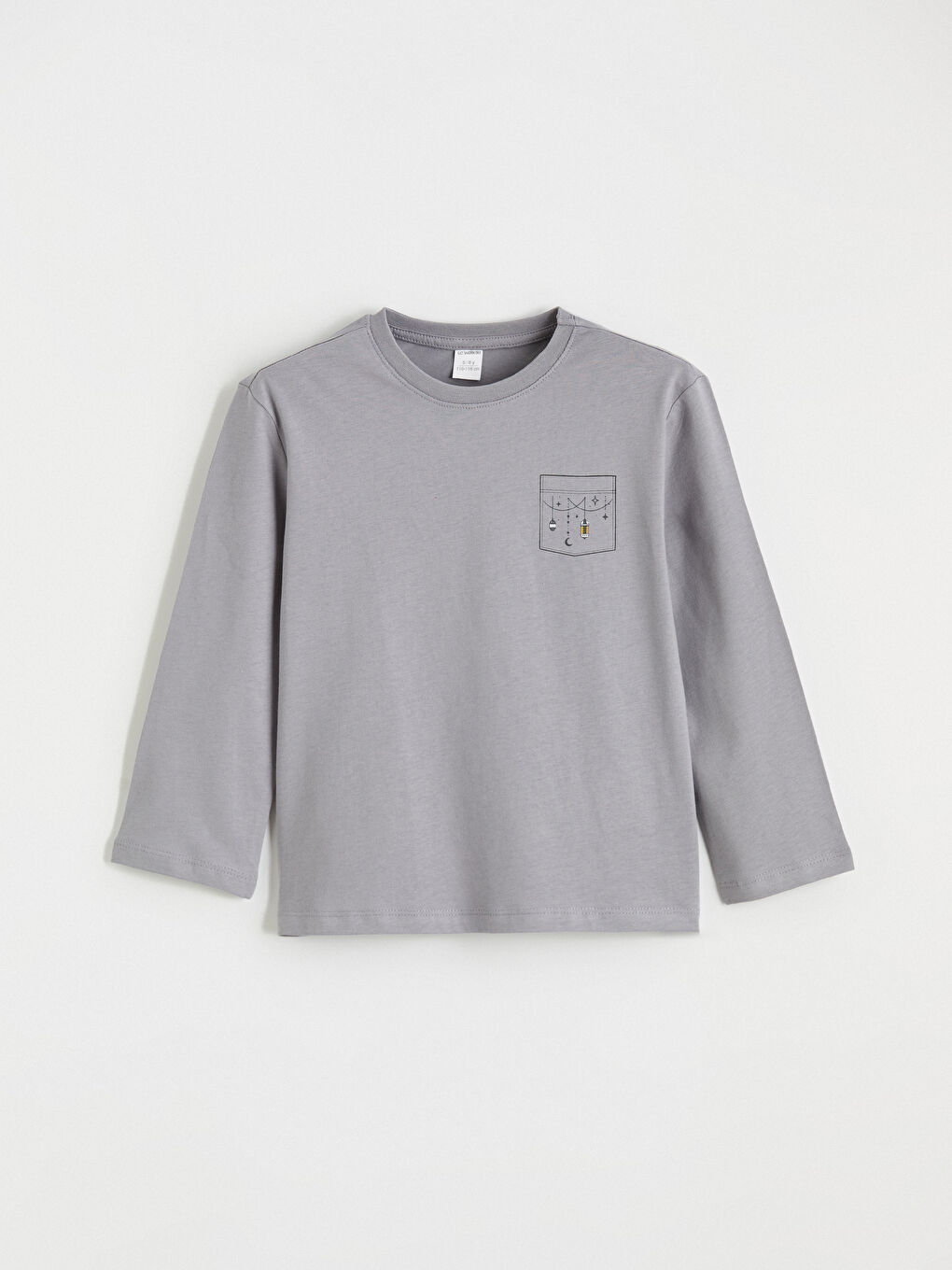 Gri Bisiklet Yaka Erkek Çocuk Pijama Takım-5