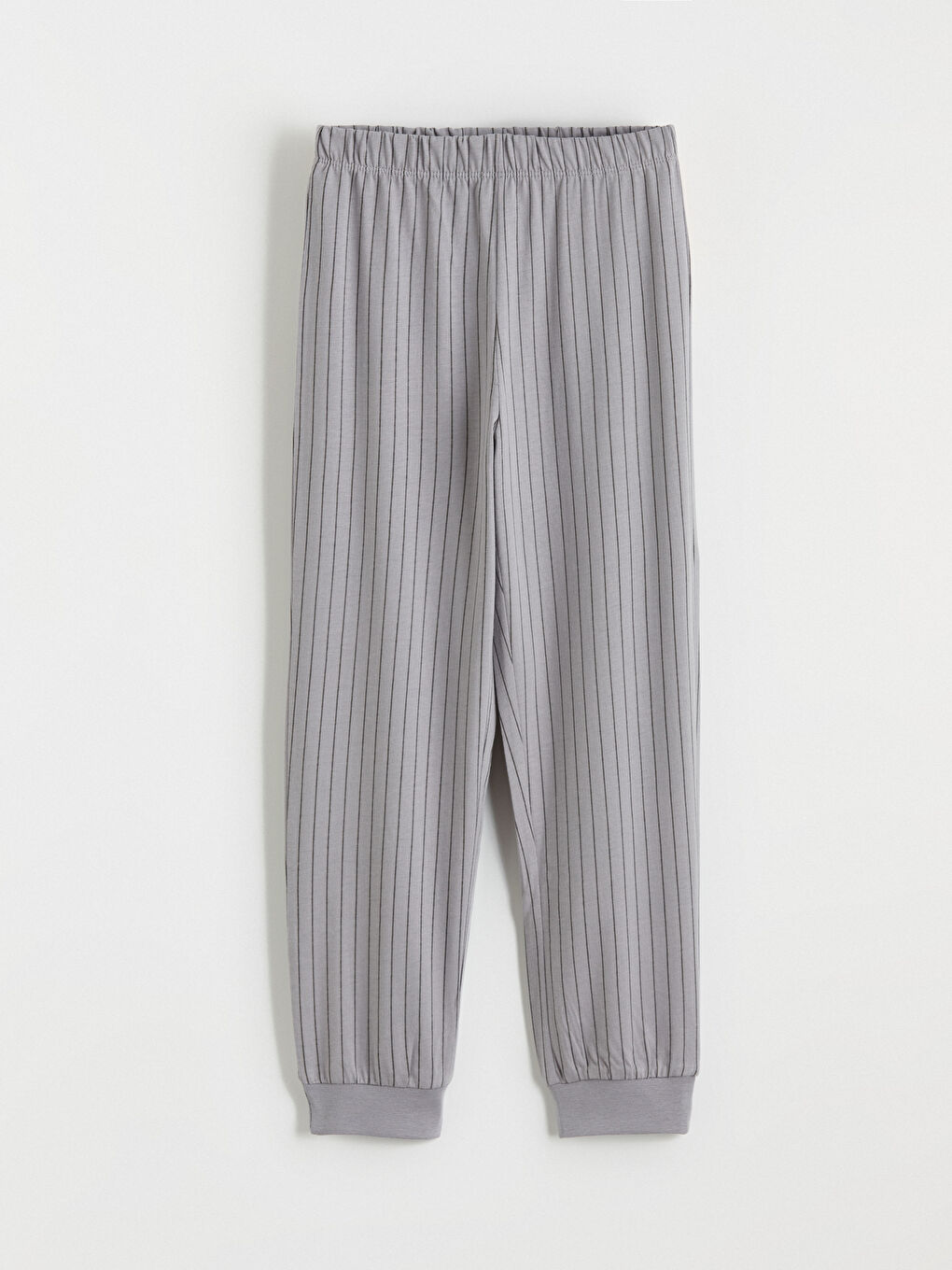 Gri Bisiklet Yaka Erkek Çocuk Pijama Takım-8