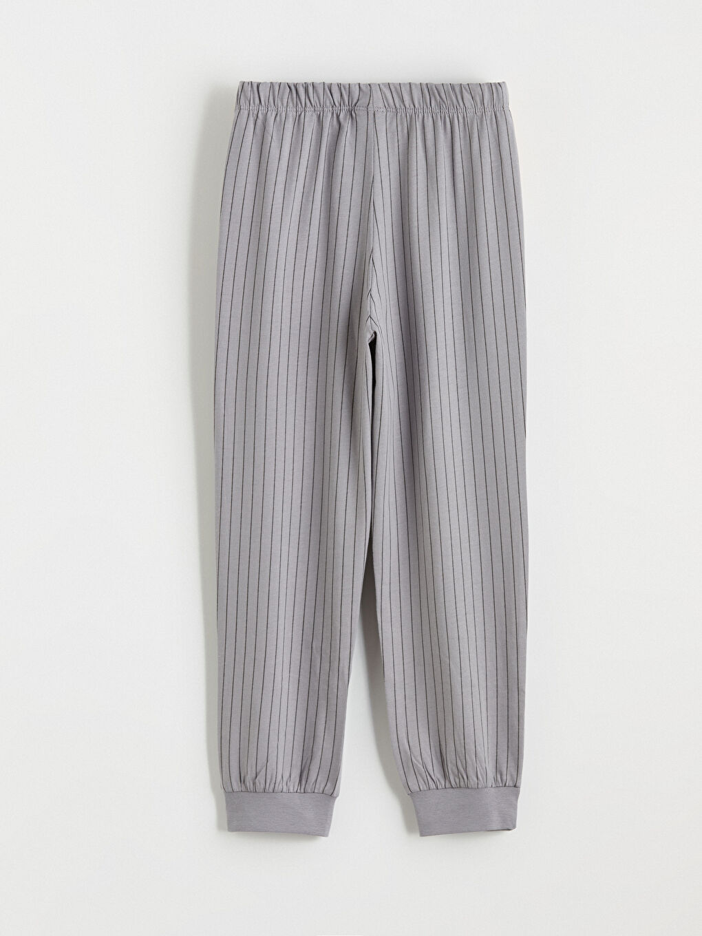 Gri Bisiklet Yaka Erkek Çocuk Pijama Takım-9