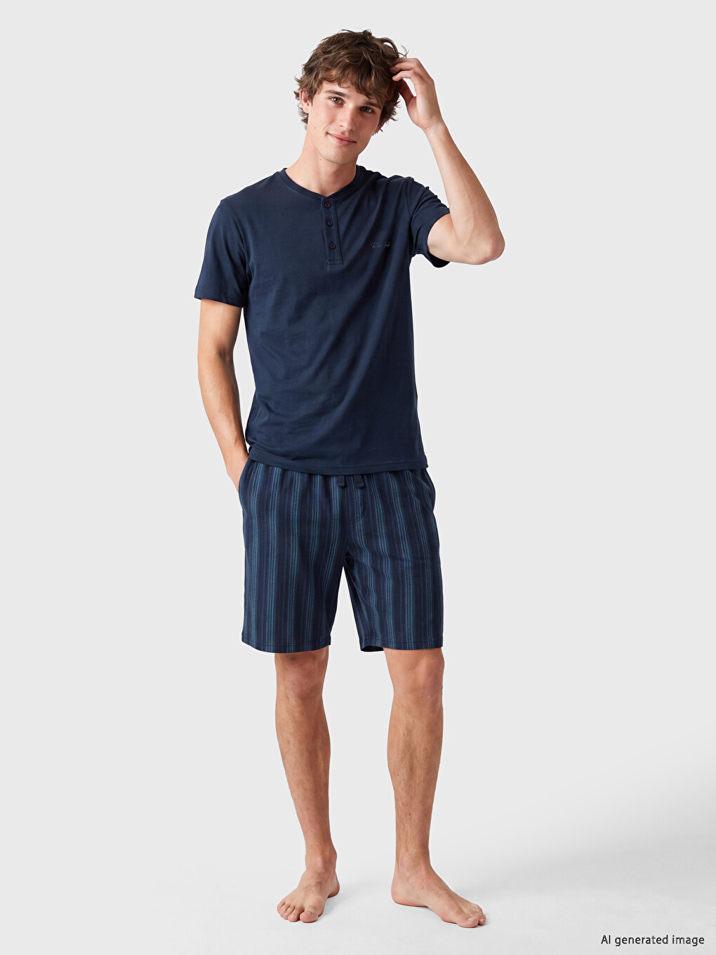  Baskılı Erkek Şortlu Pijama Takımı