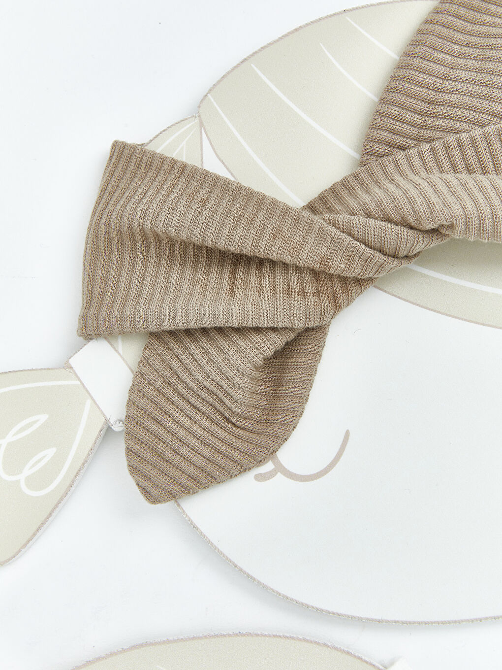 Ekru Fiyonk Detaylı Kız Bebek Saç Bandı 2'li-1