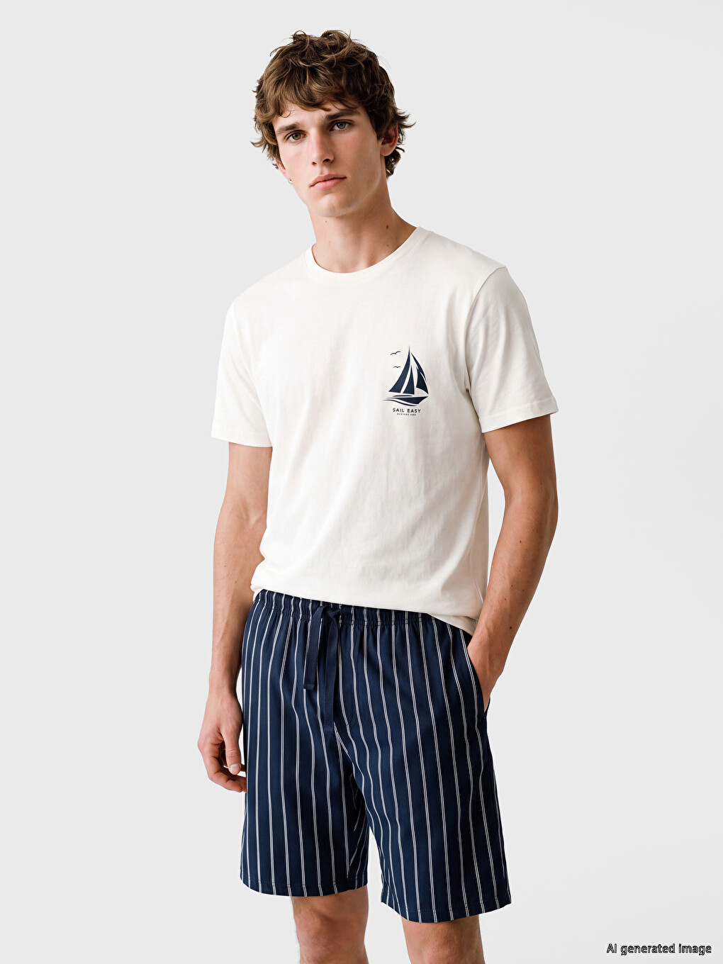 Regular Fit Printed Men's Shorts Pyjamas Set-1