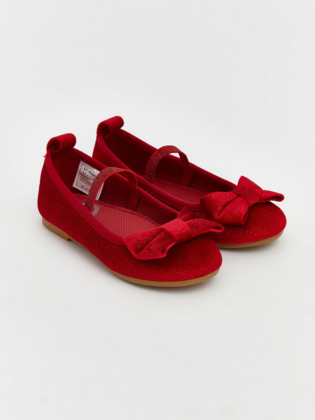 Kırmızı Süet Görünümlü Kız Bebek Babet