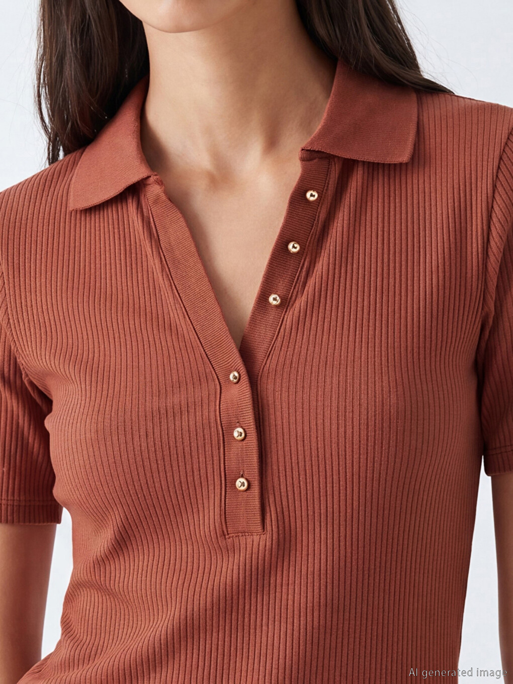 Polo Collar Women's T-Shirt-2