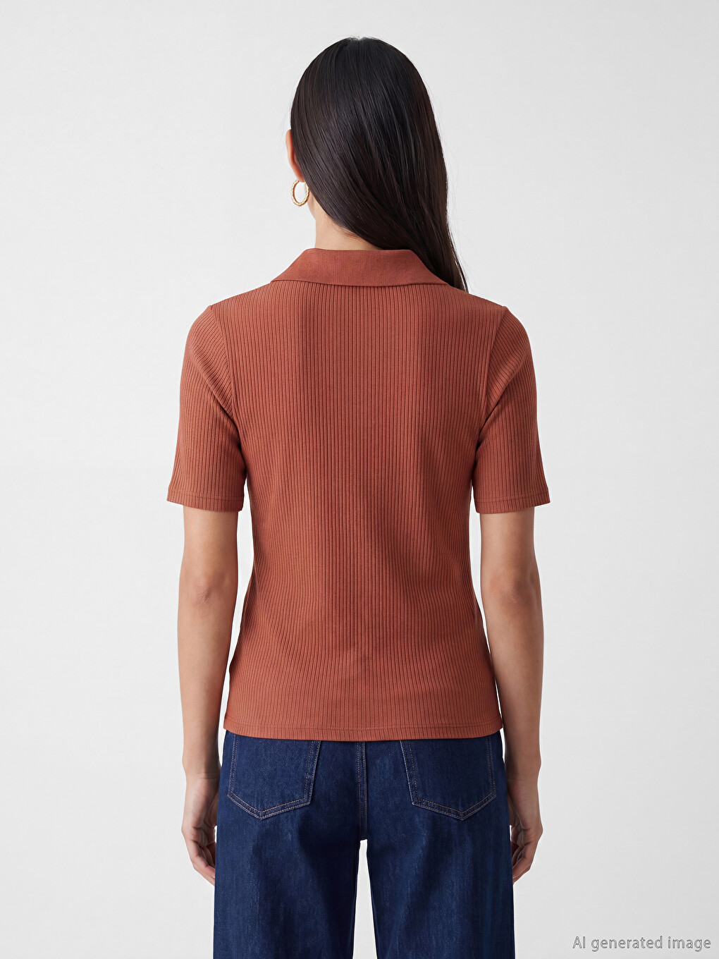 Polo Collar Women's T-Shirt-3