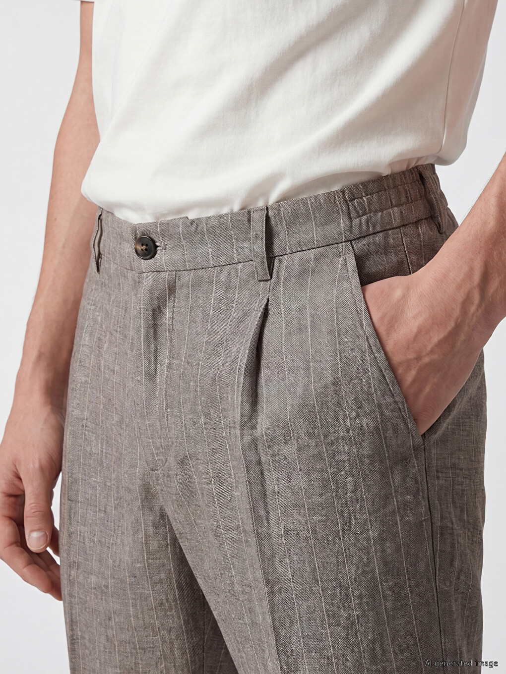 Kahverengi Regular Fit Erkek Pileli Pantolon-3