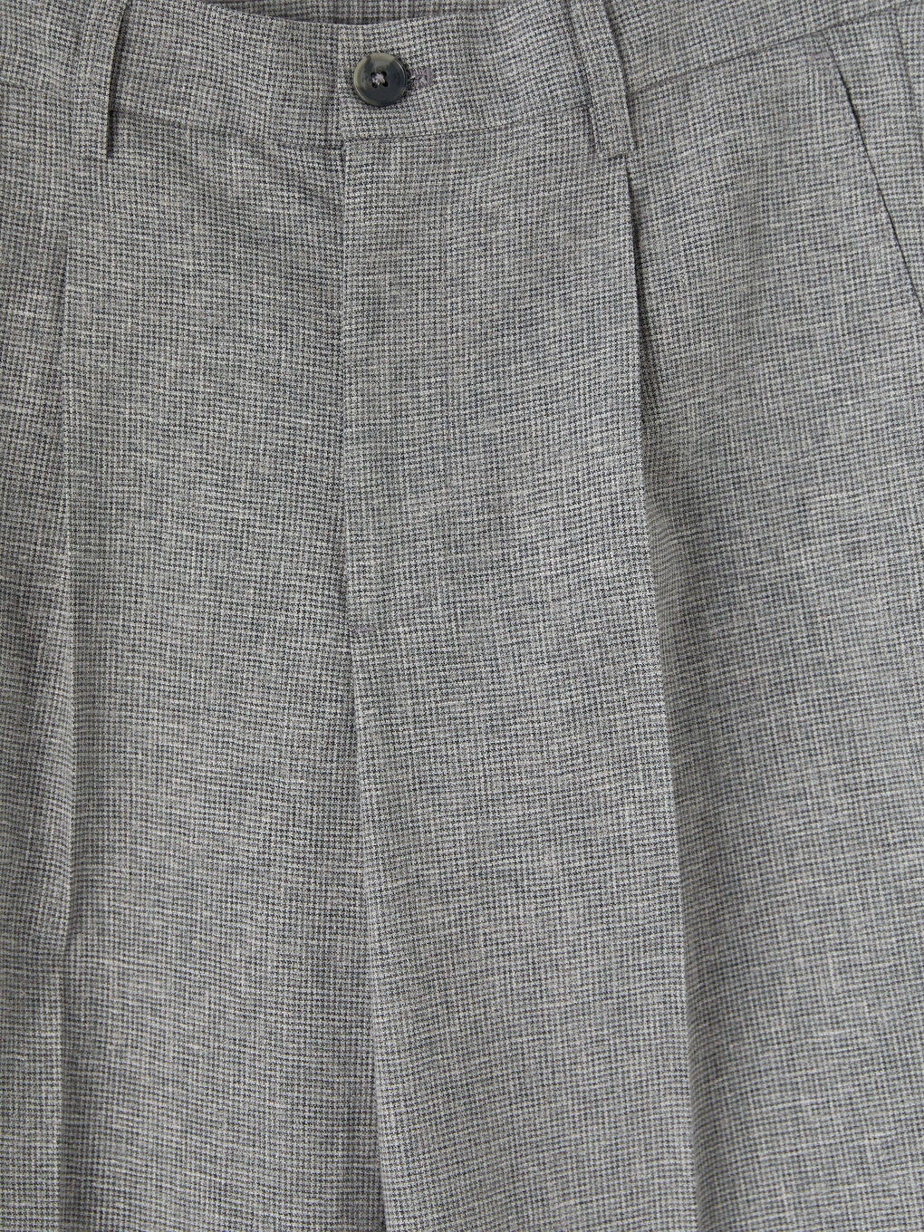 Gri Regular Fit Erkek Dokulu Pileli Pantolon-2