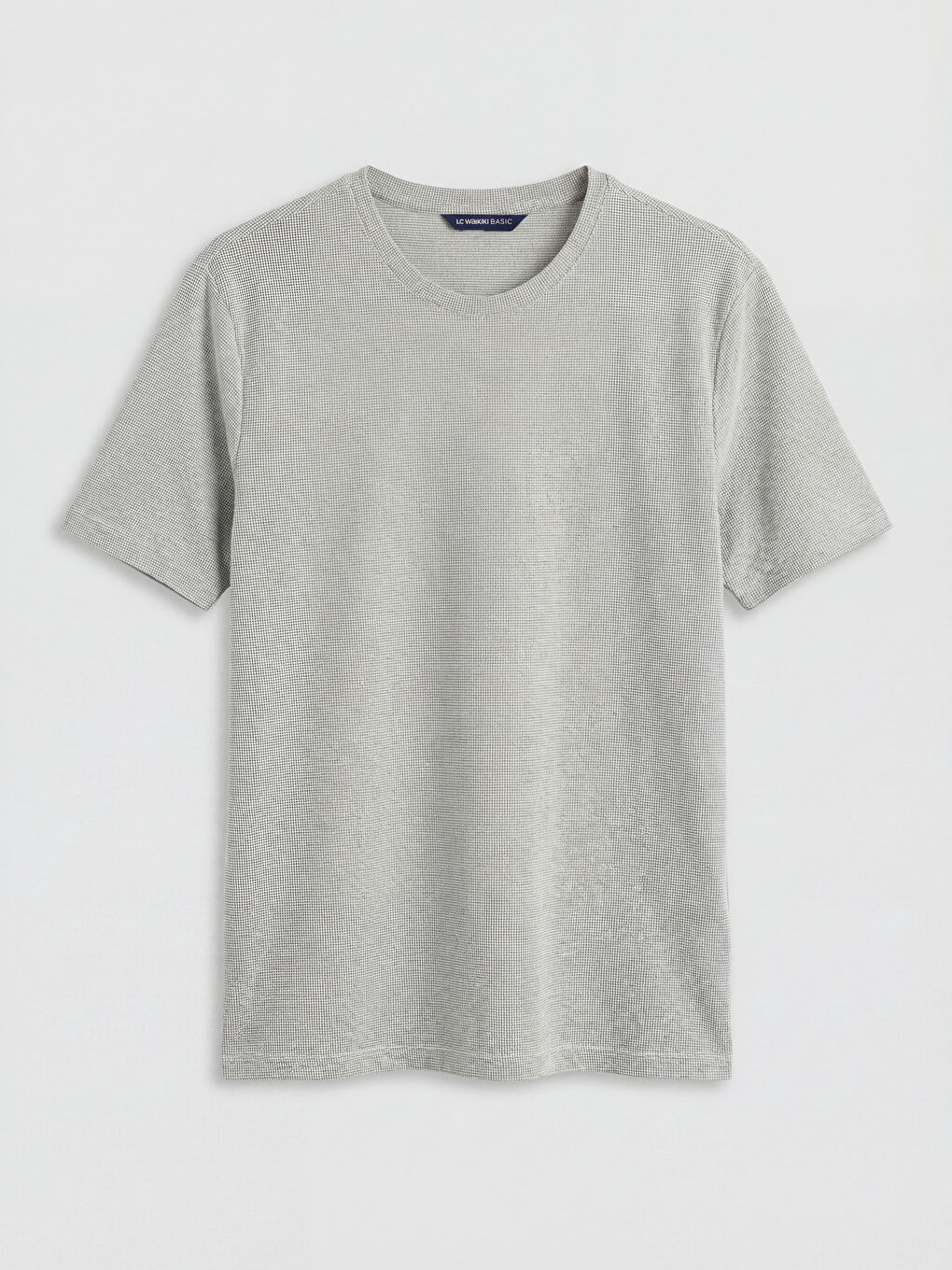 Gri Bisiklet Yaka Erkek Tişört