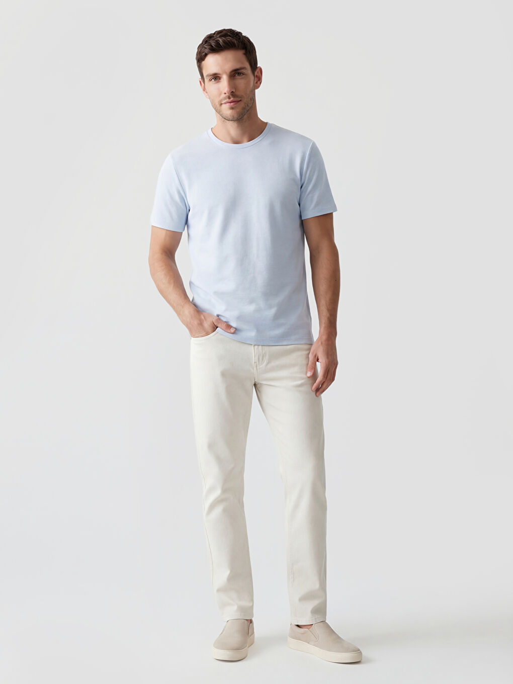 Mavi Bisiklet Yaka Erkek Tişört-1