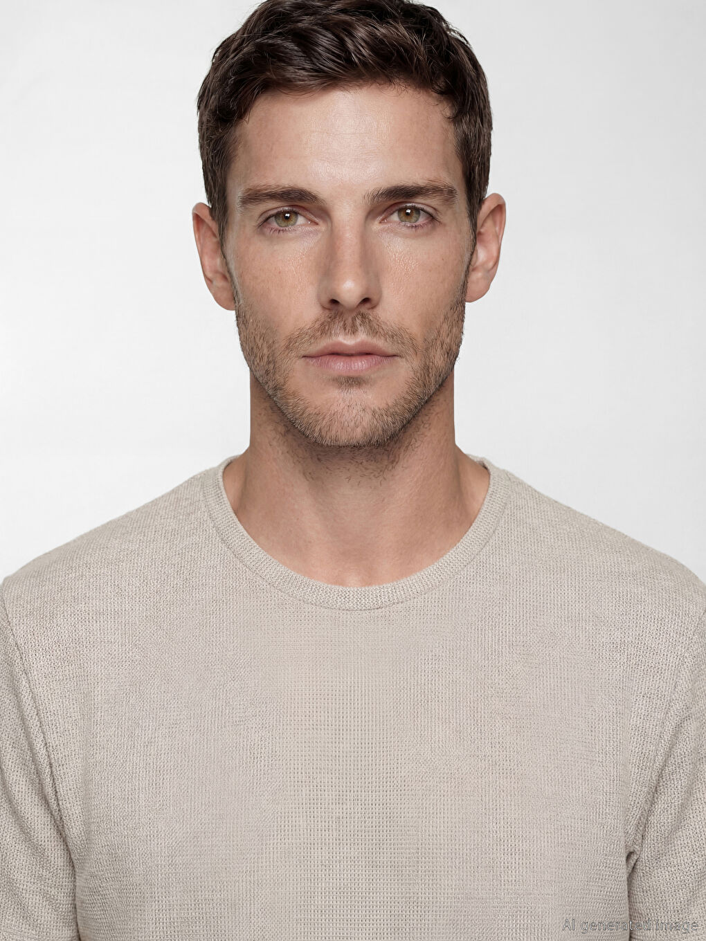 Kahverengi Bisiklet Yaka Erkek Tişört-2