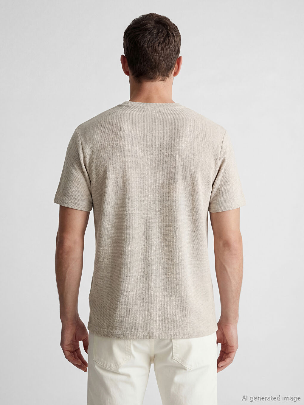 Kahverengi Bisiklet Yaka Erkek Tişört-3