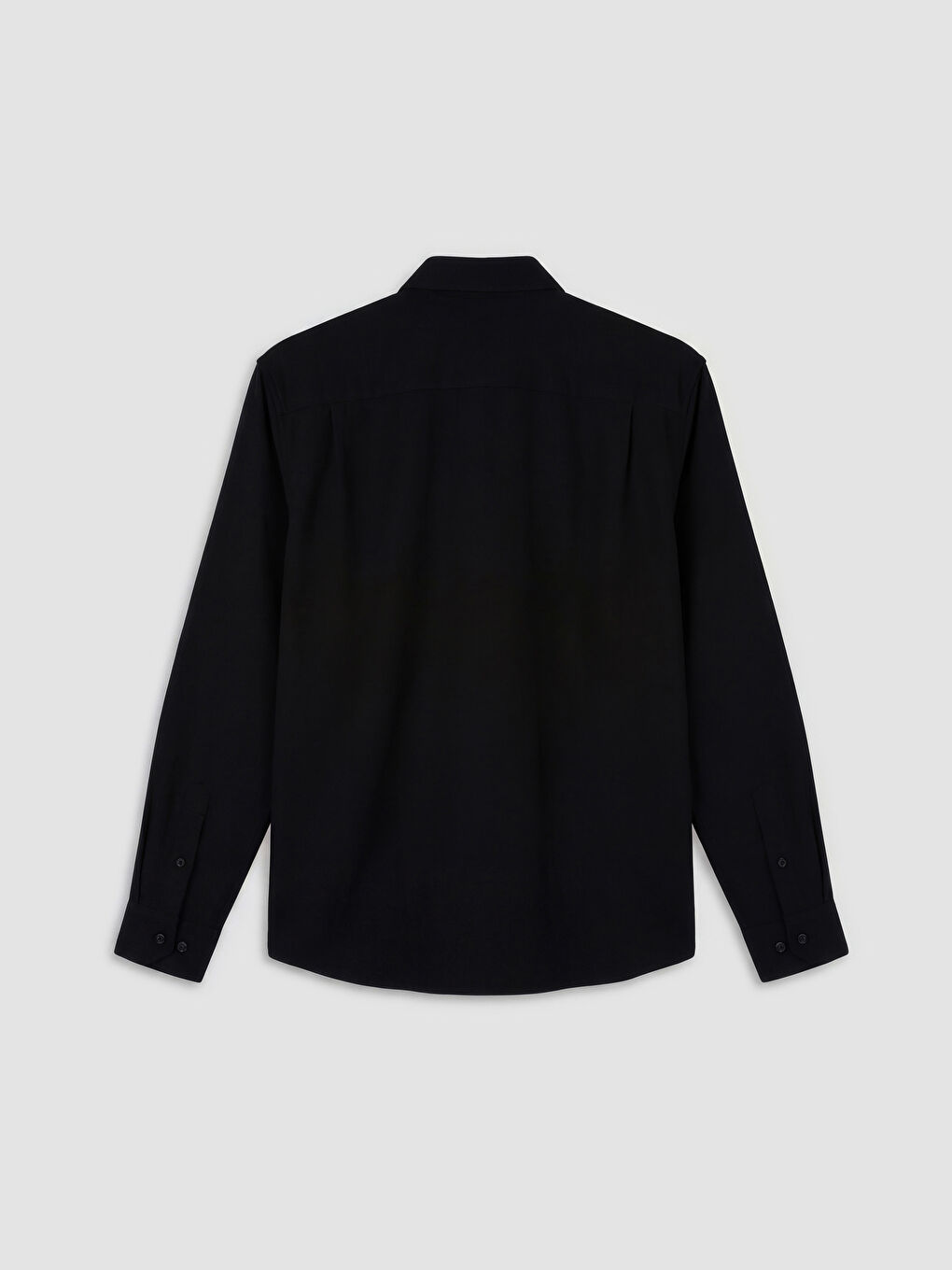 Siyah Regular Fit Erkek Dokulu Gömlek-1