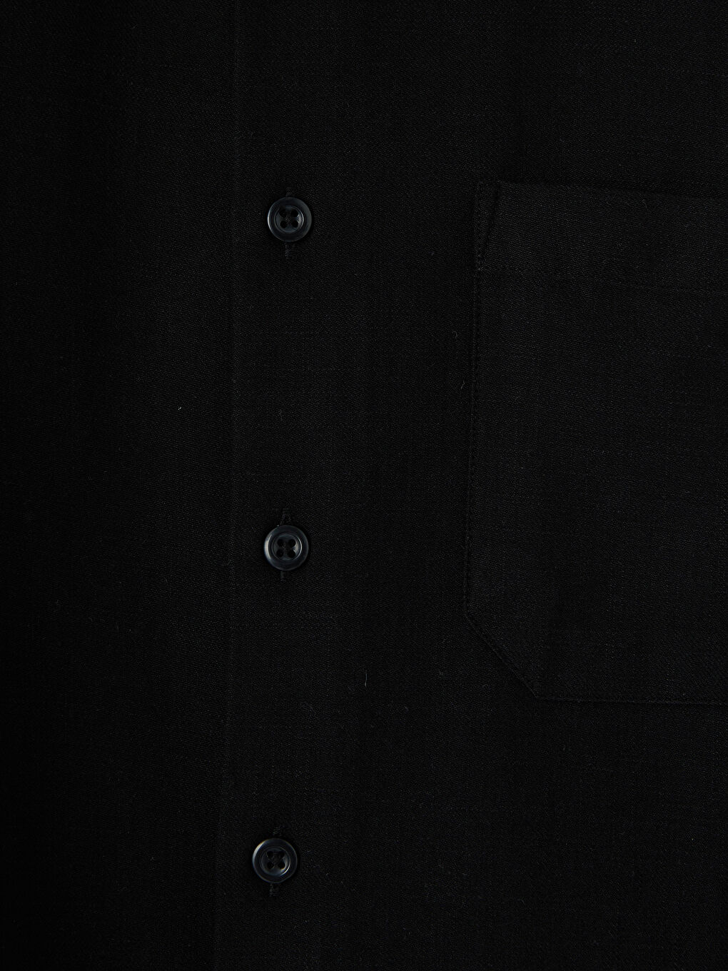 Siyah Regular Fit Erkek Dokulu Gömlek-2