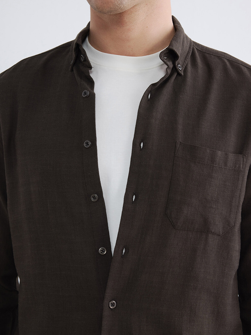 Regular Fit Men's Textured Shirt-2