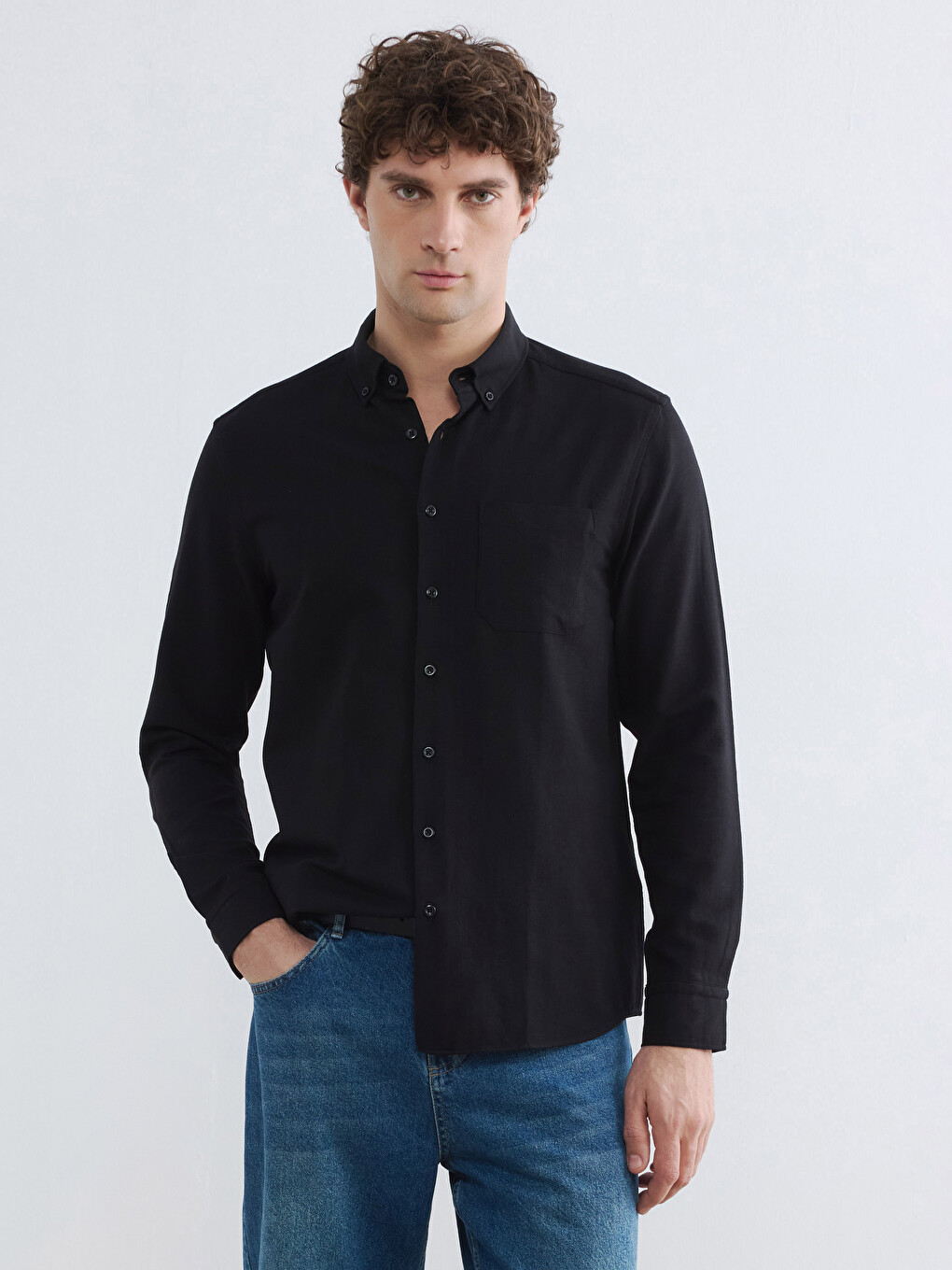 Regular Fit Men's Textured Shirt