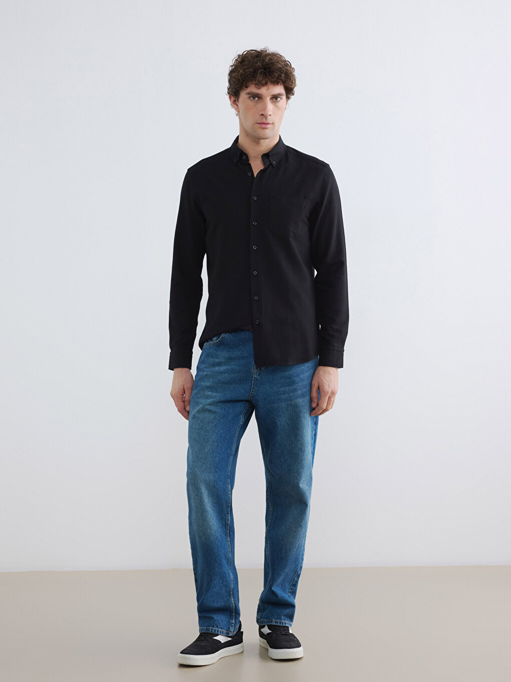 Regular Fit Men's Textured Shirt-1