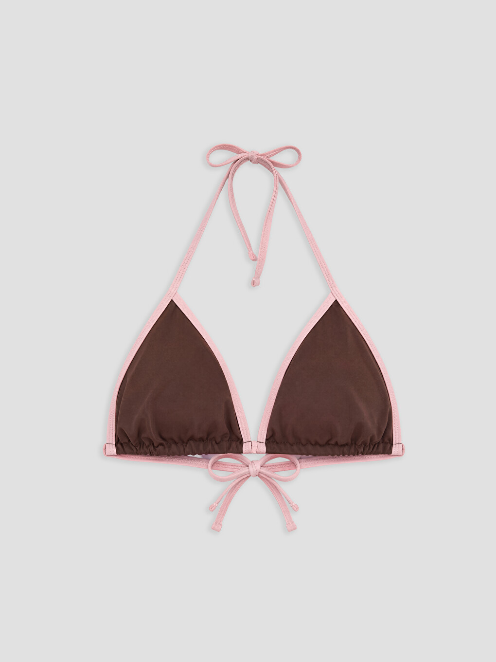 Kahverengi Çıkarılabilir Pedli Kadın Bikini Üst