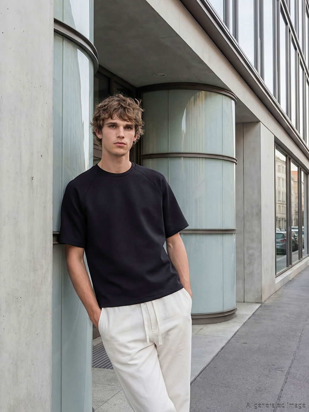 Siyah Bisiklet Yaka Erkek Tişört