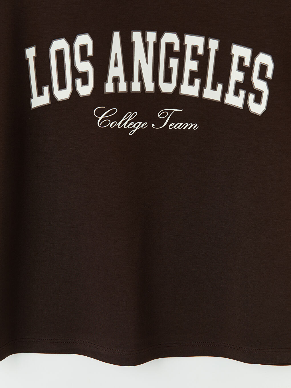 Kahverengi Los Angeles Baskılı Soft Touch Kadın Tişört-2