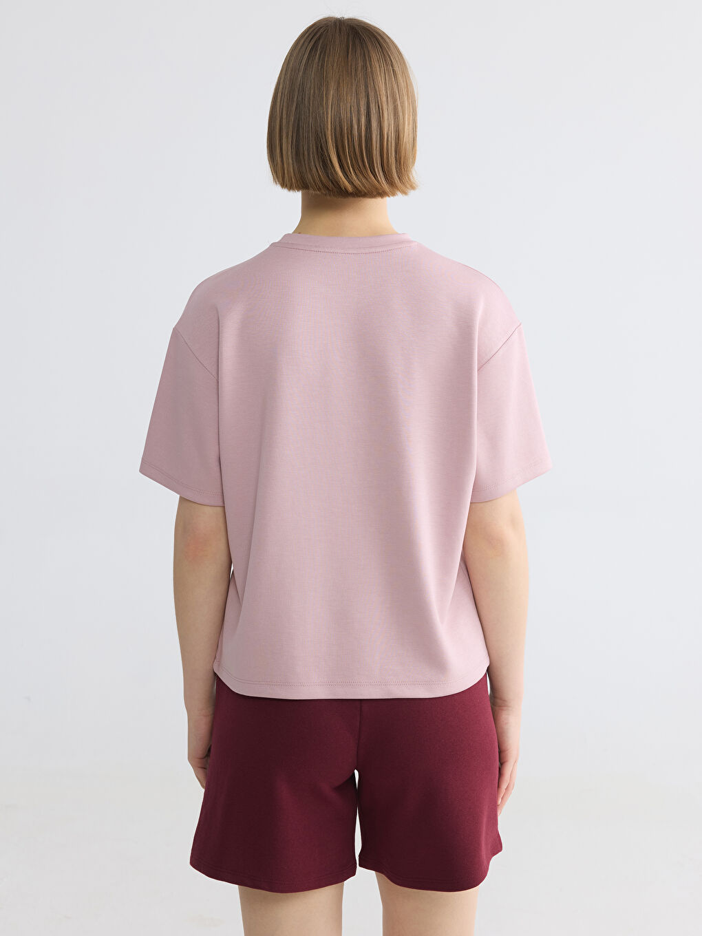 дөңгелек жағалы manhattan принтті әйелдер футболкасы-3