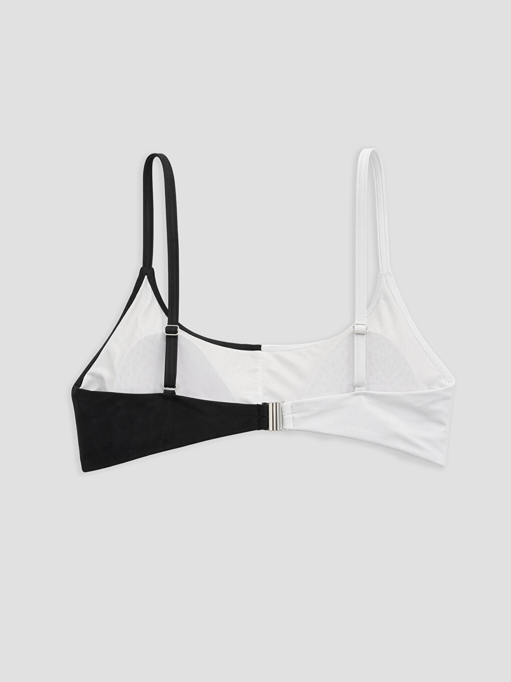 Siyah Renk Bloklu Kadın Çıkarılabilir Pedli Bikini Üst-1