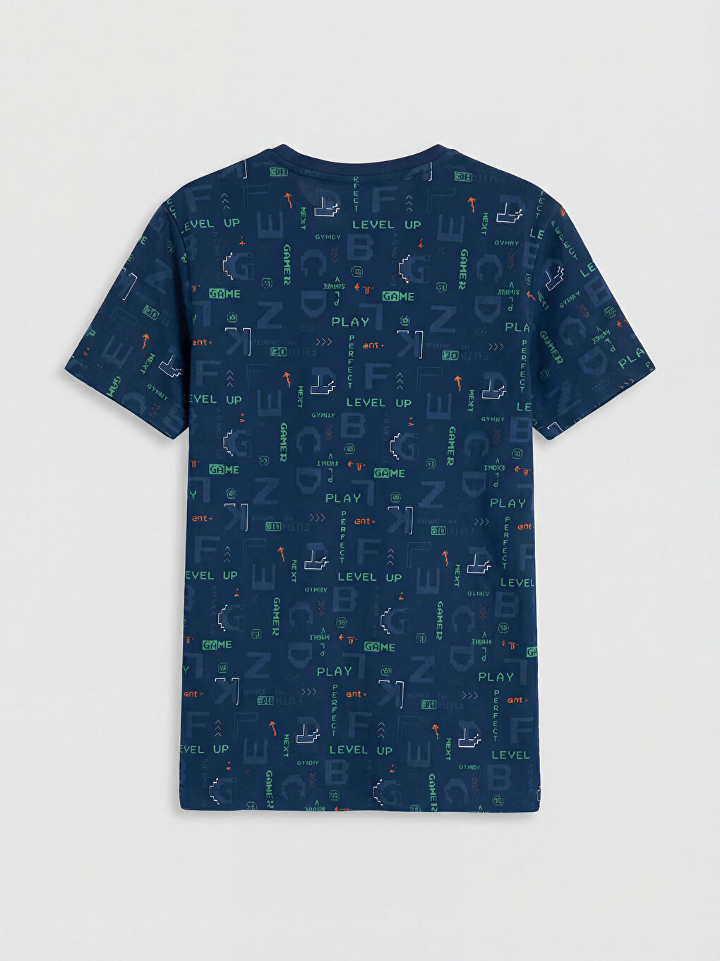 Lacivert Bisiklet Yaka Baskılı Erkek Çocuk Pijama Takım-2