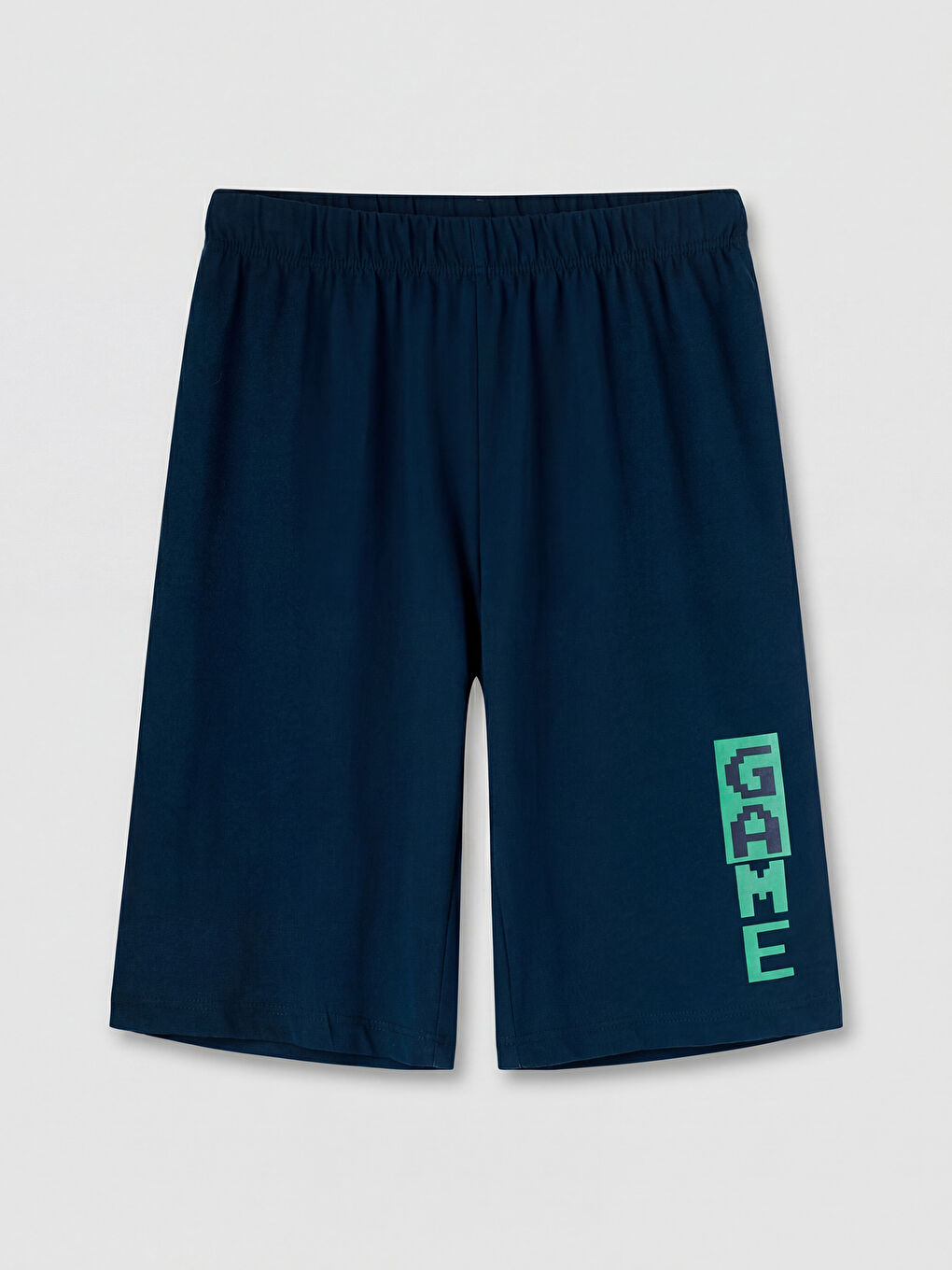 Lacivert Baskılı Erkek Çocuk Pijama Şort 2'li-1