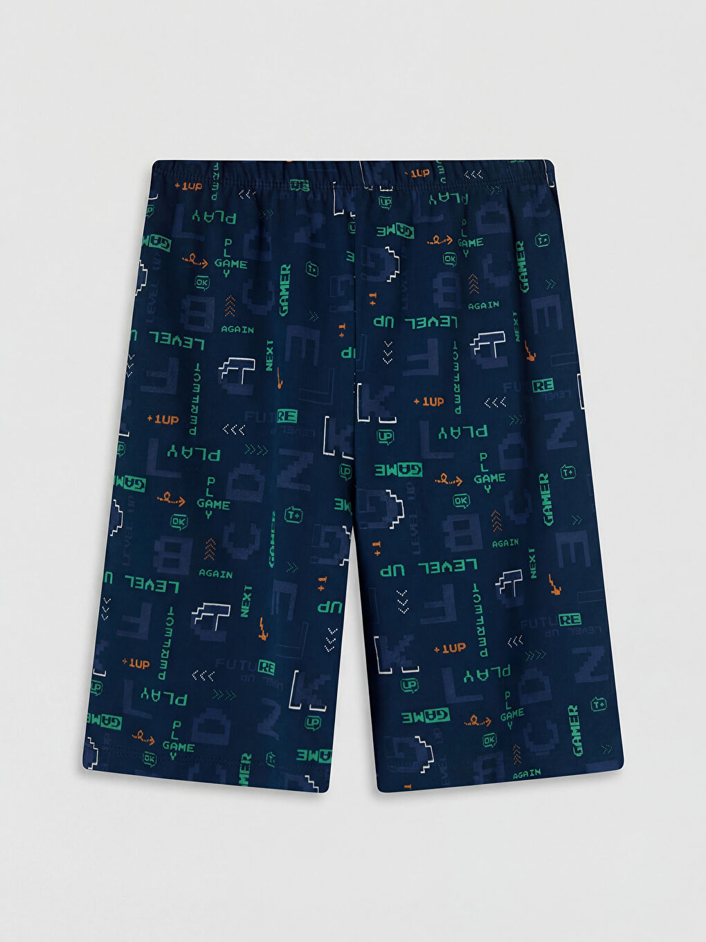 Lacivert Baskılı Erkek Çocuk Pijama Şort 2'li-2