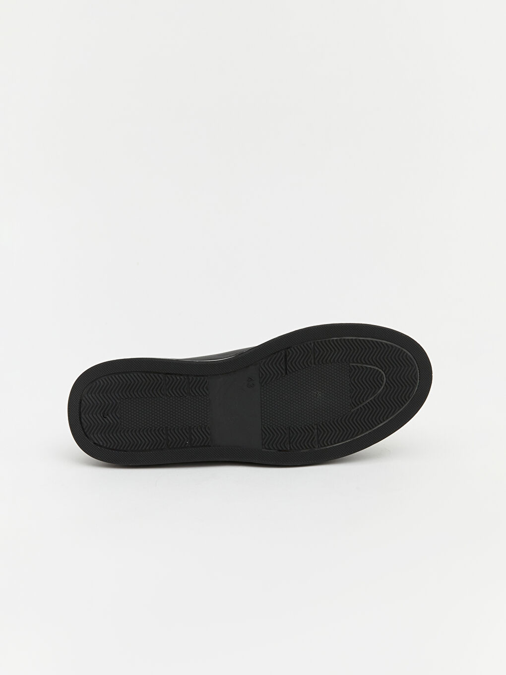 Siyah Deri Görünümlü Kalın Tabanlı Erkek Sneaker-4