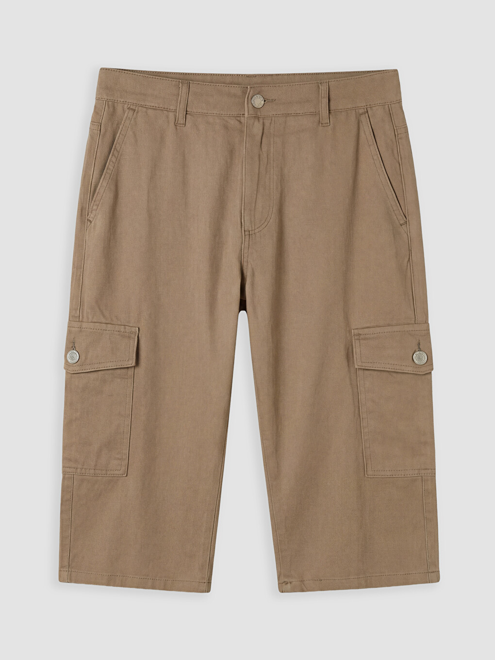 Bej Regular Fit Erkek Jean Kargo Şort