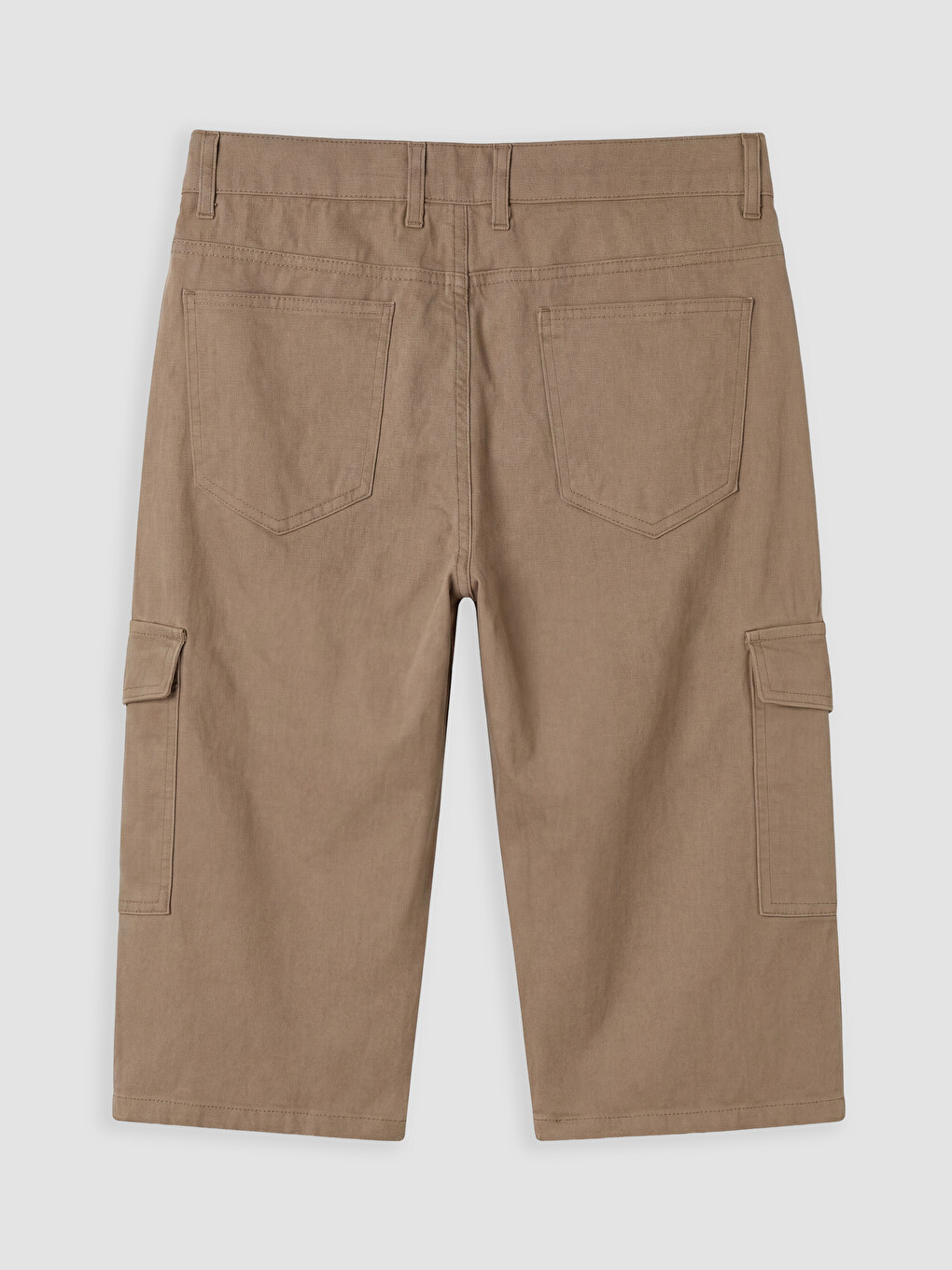 Bej Regular Fit Erkek Jean Kargo Şort-1