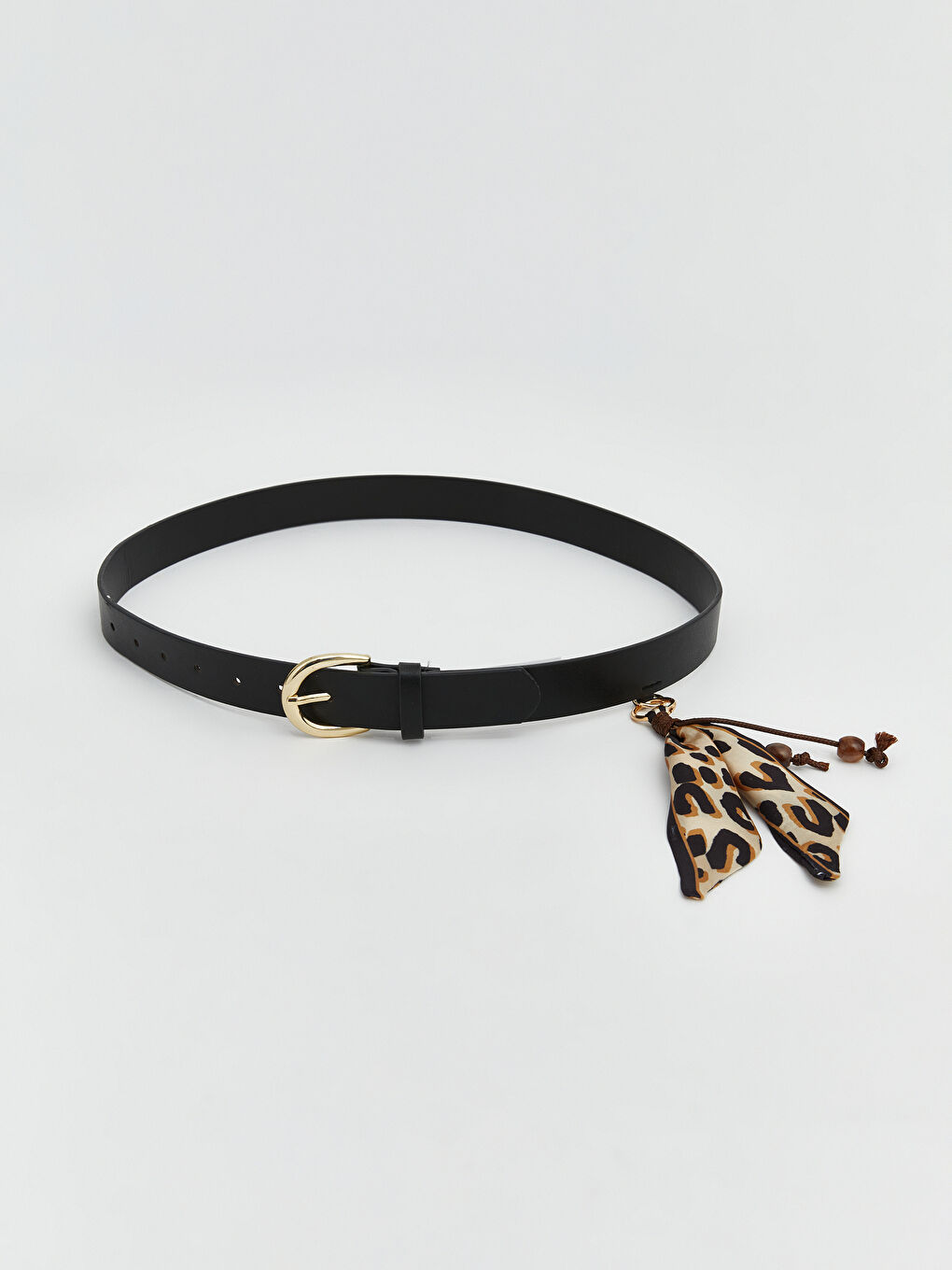 Siyah Deri Görünümlü Aksesuarlı Kadın Kemer-2