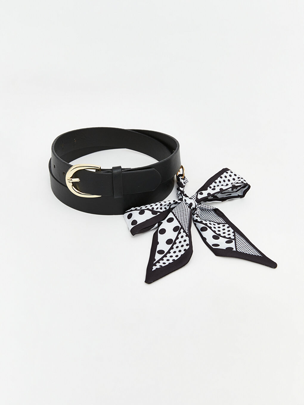 Siyah Fular Aksesuarlı Kadın Kemer-1