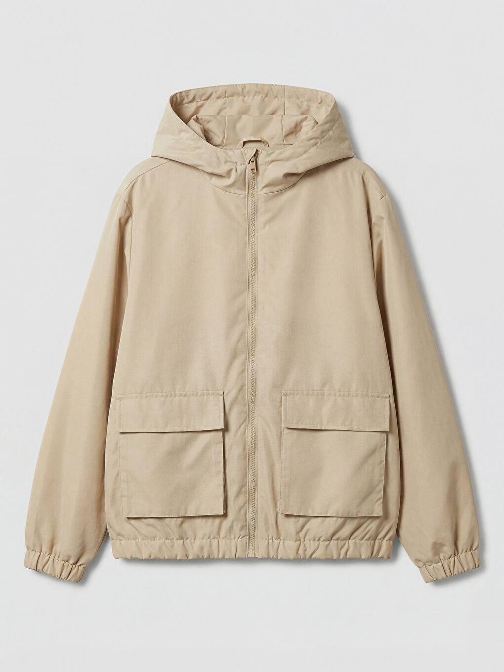 Haki Kapüşonlu Erkek Çocuk Yağmurluk