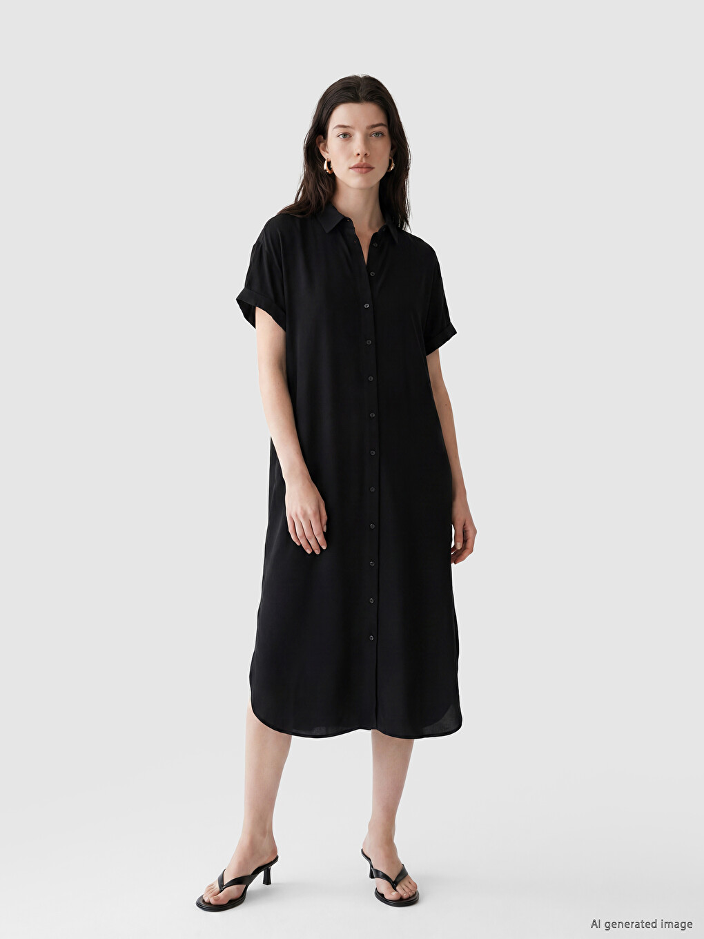 knee length fit and flare dress with sleeves Knee Length Chiffon Wholesale Wedding Guest Dresses With Long Sleeves main image 1