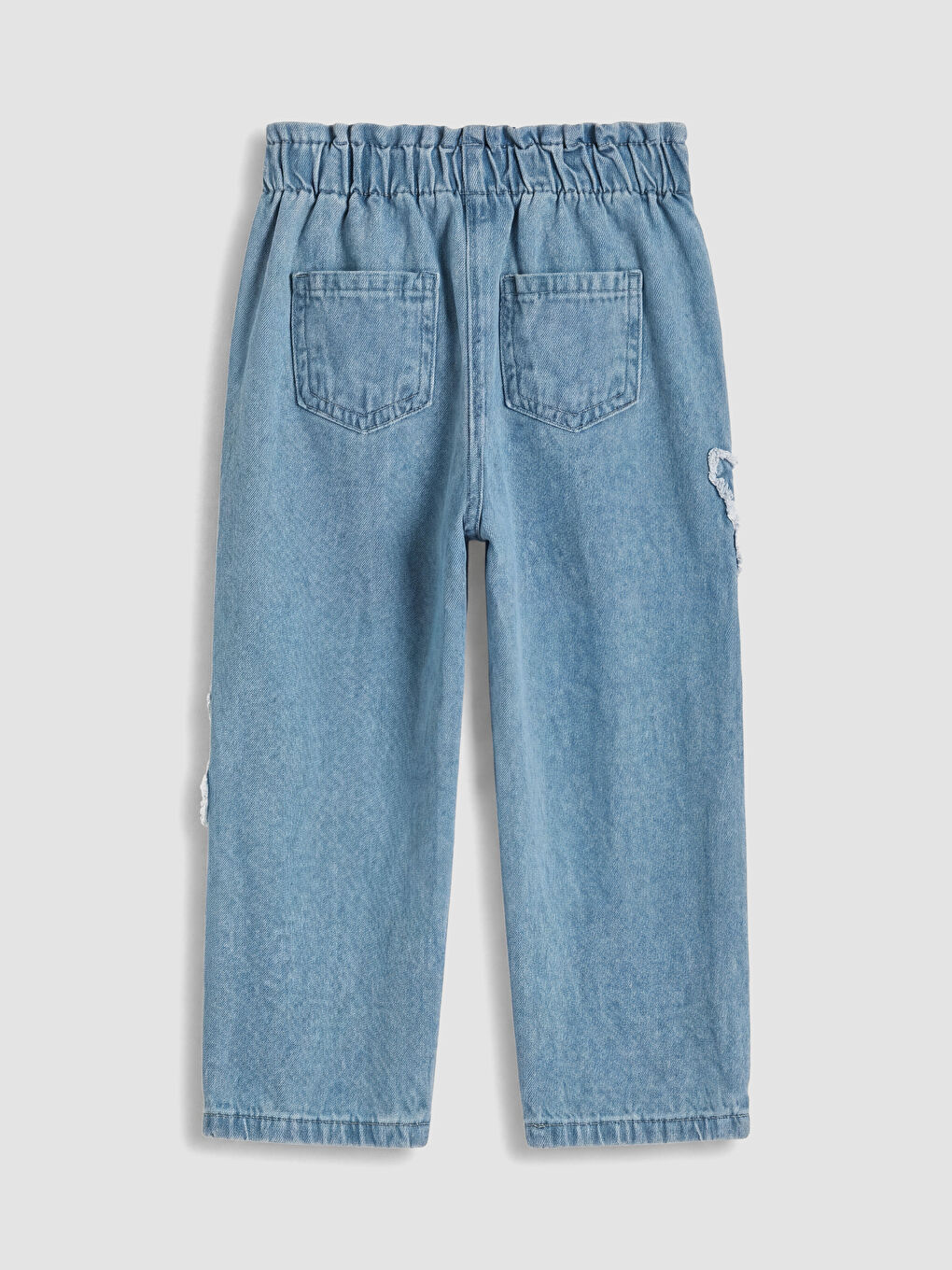 Mavi Nakışlı Kız Bebek Jean Pantolon-2