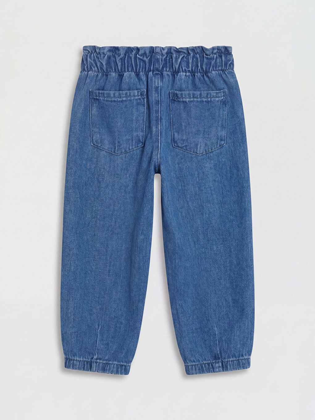 Mavi Relax Fit Kız Bebek Jean Pantolon-1