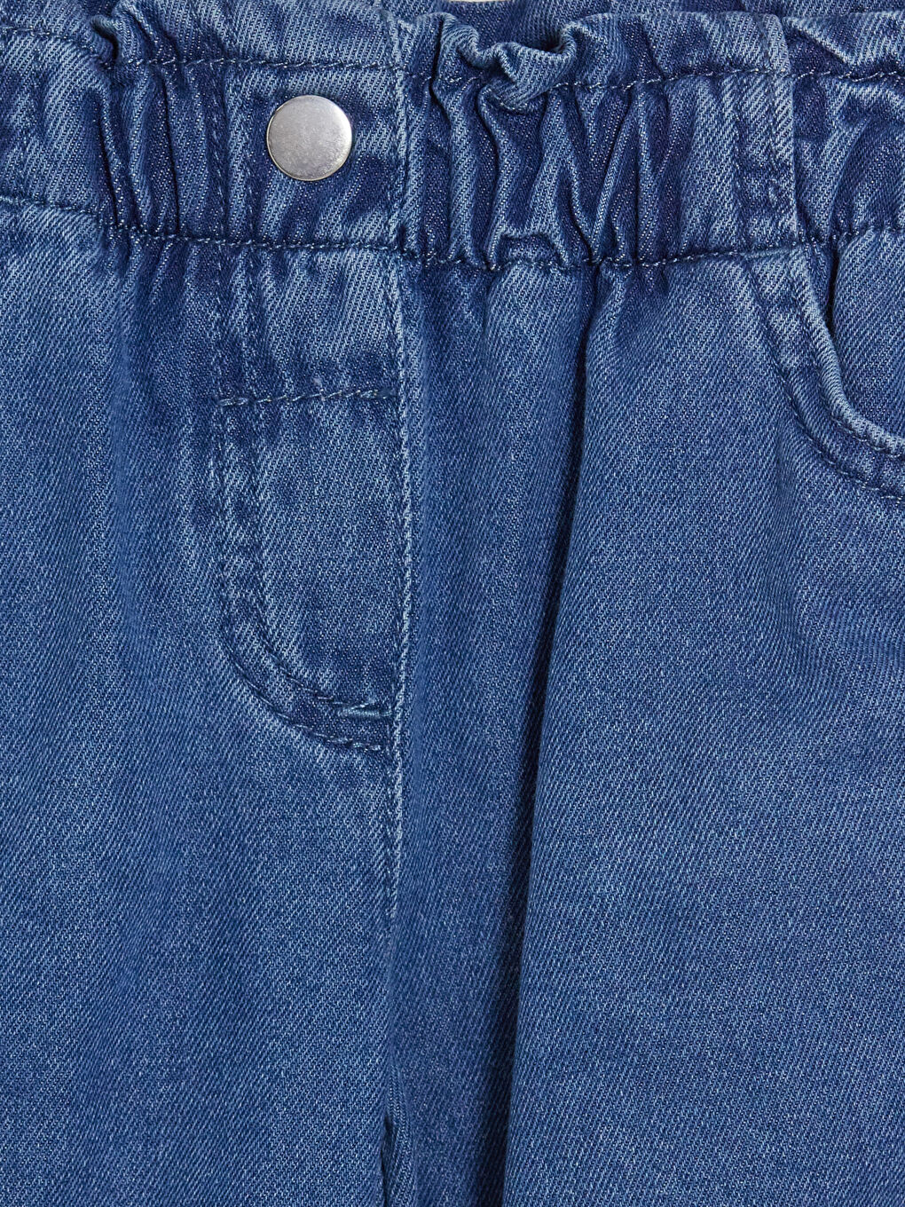 Mavi Relax Fit Kız Bebek Jean Pantolon-2